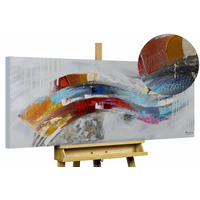 ACRYLBILD HANDGEMALT 120/60 cm - Multicolor/Grau, Holz/Textil (1.7/60cm) - KUNSTLOFT