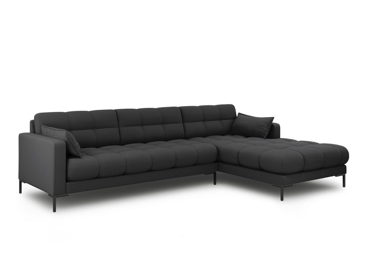 ECKSOFA rechts Mamaia aus strukturiertem Stoff dunkelgrau 5 Sitzplätze - Dunkelgrau, Textil (185/293cm) - Micadoni