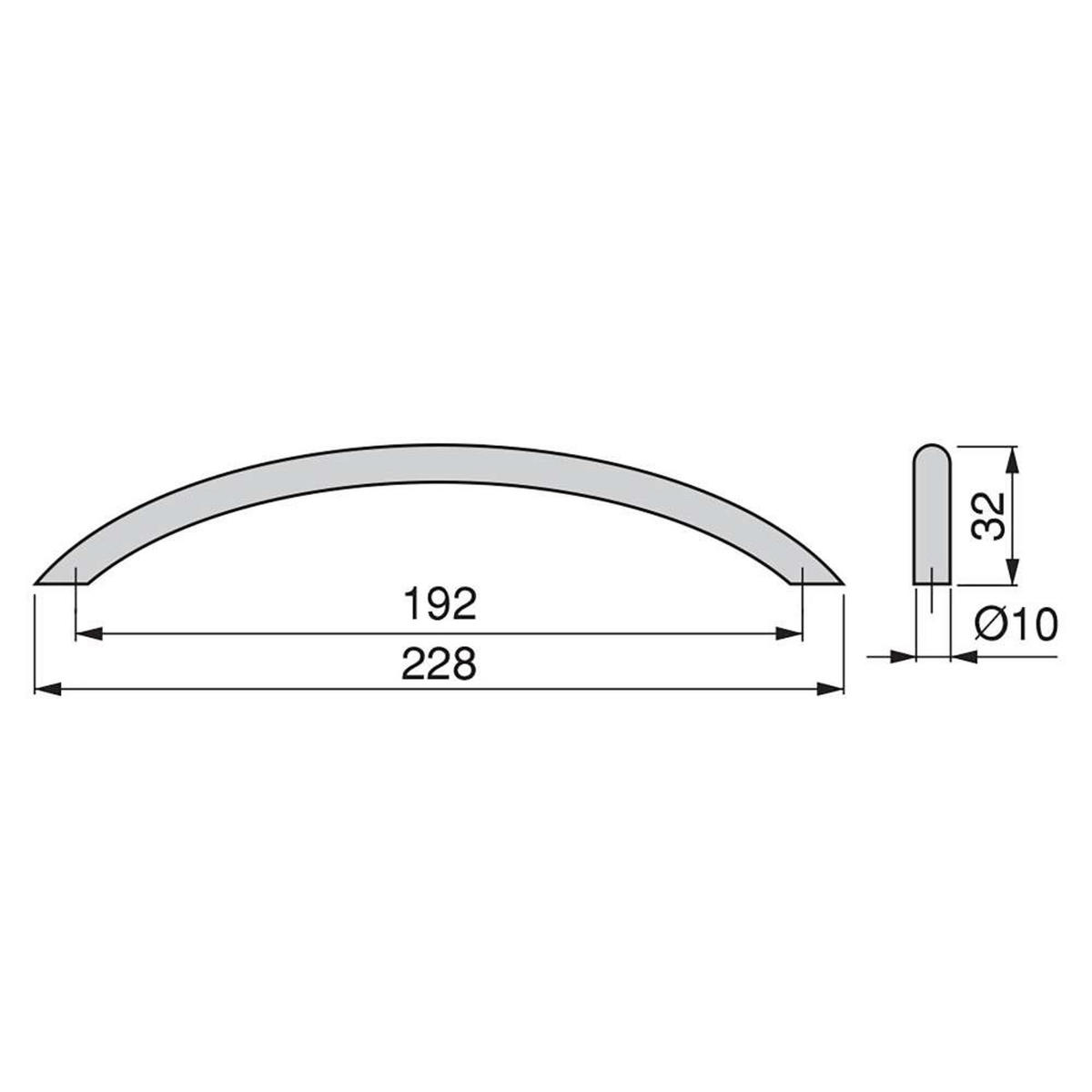 MÖBELGRIFFE Porto, L228mm, 192mm Achsenabstand, Stahl, Nickel satiniert 20er-set - Silberfarben, Metall (21/9/25.5cm) - EMUCA