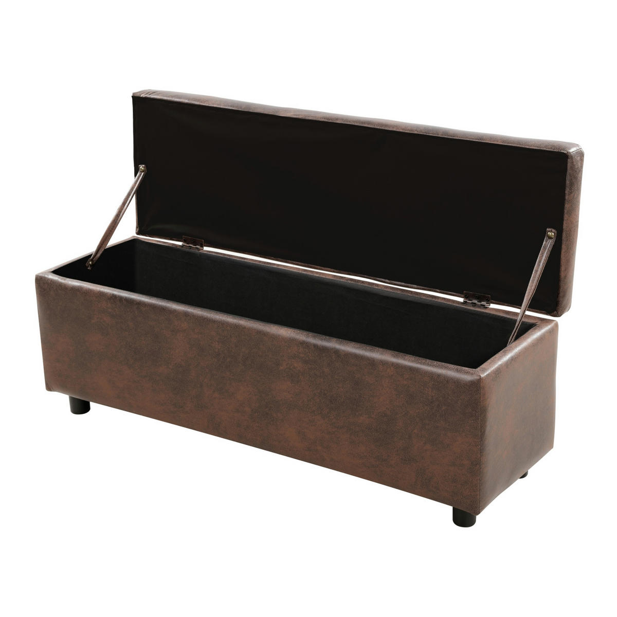 TRUHENBANK Bukit - Braun, Holz/Kunststoff (118/43/37cm) - [en.casa]