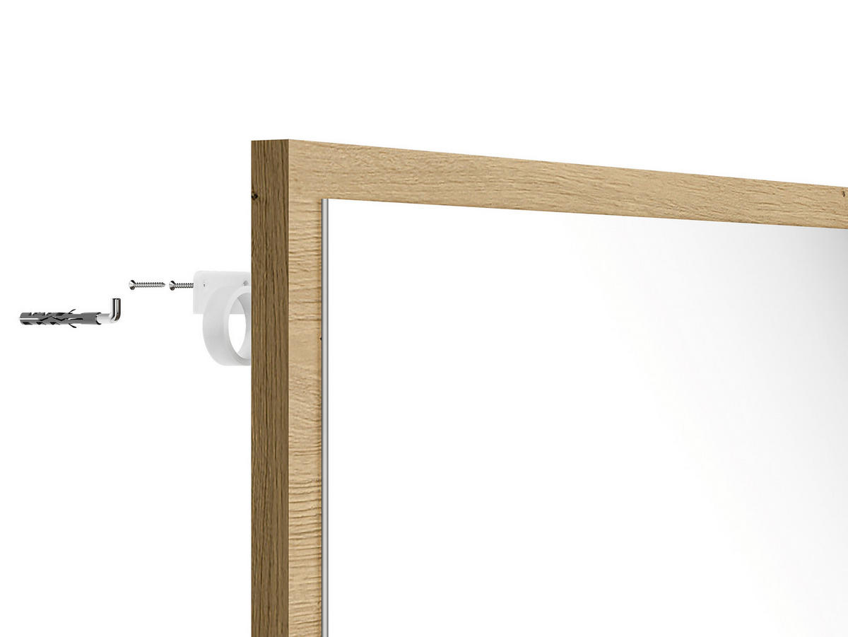 SPIEGEL Nevio Artisan Eiche 50 / 2 / 56cm - Braun, Holzwerkstoff (50/82/2cm) - Feldmann-Wohnen