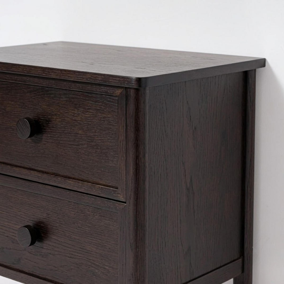 NACHTTISCH Rose, Eichenholz und Eichenfurnier, Espresso - Braun, Holz (58/60/40cm) - WOODEK