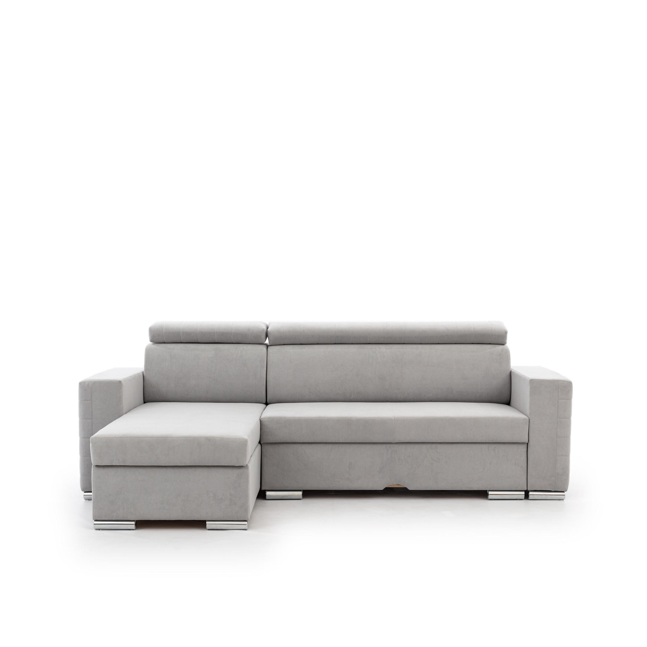 ECKSOFA Canton In Camelia - Hellgrau, Holzwerkstoff/Textil (260/173cm) - Fun Möbel