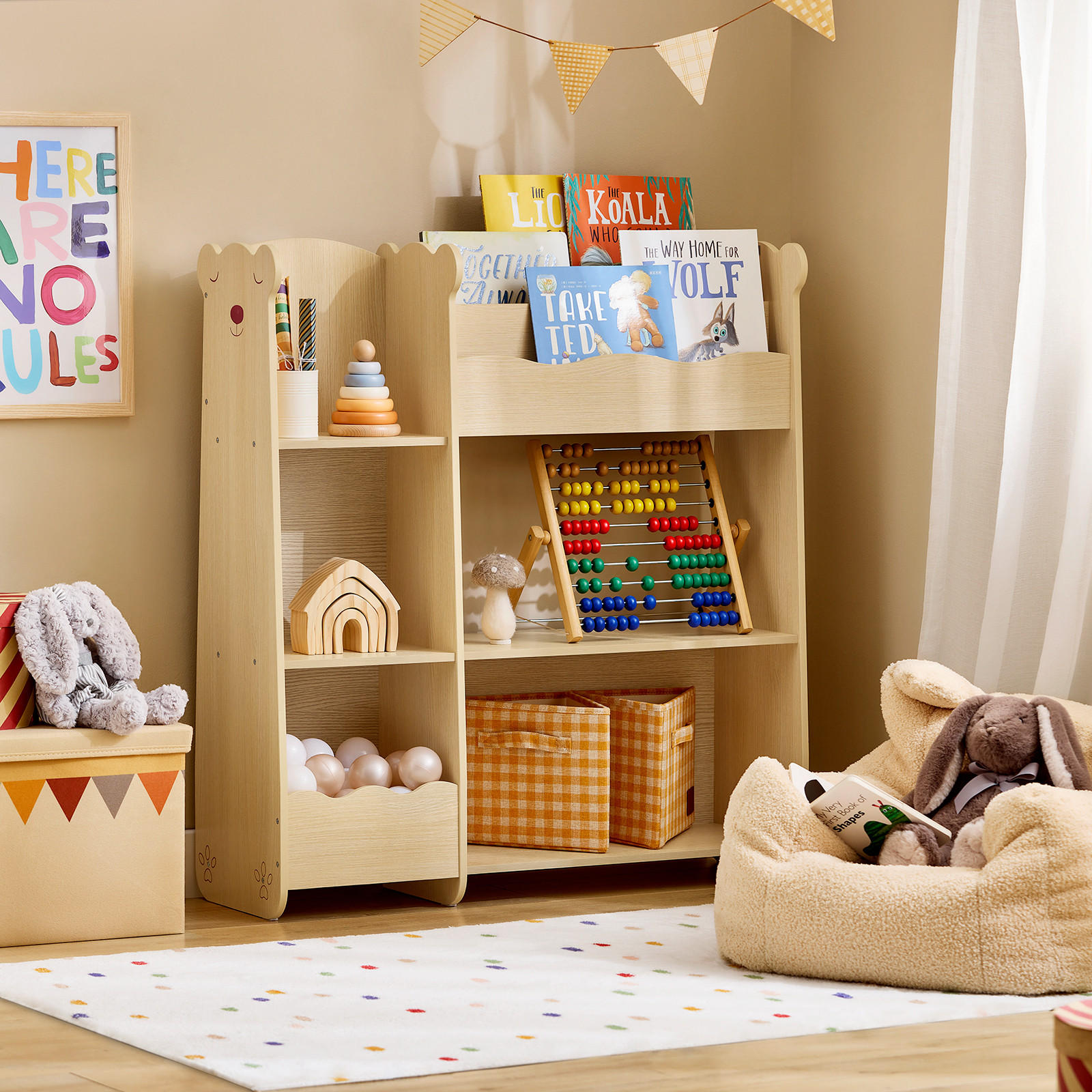 KINDERREGAL Natur - Naturfarben, Holzwerkstoff (91/100/30cm) - SoBuy