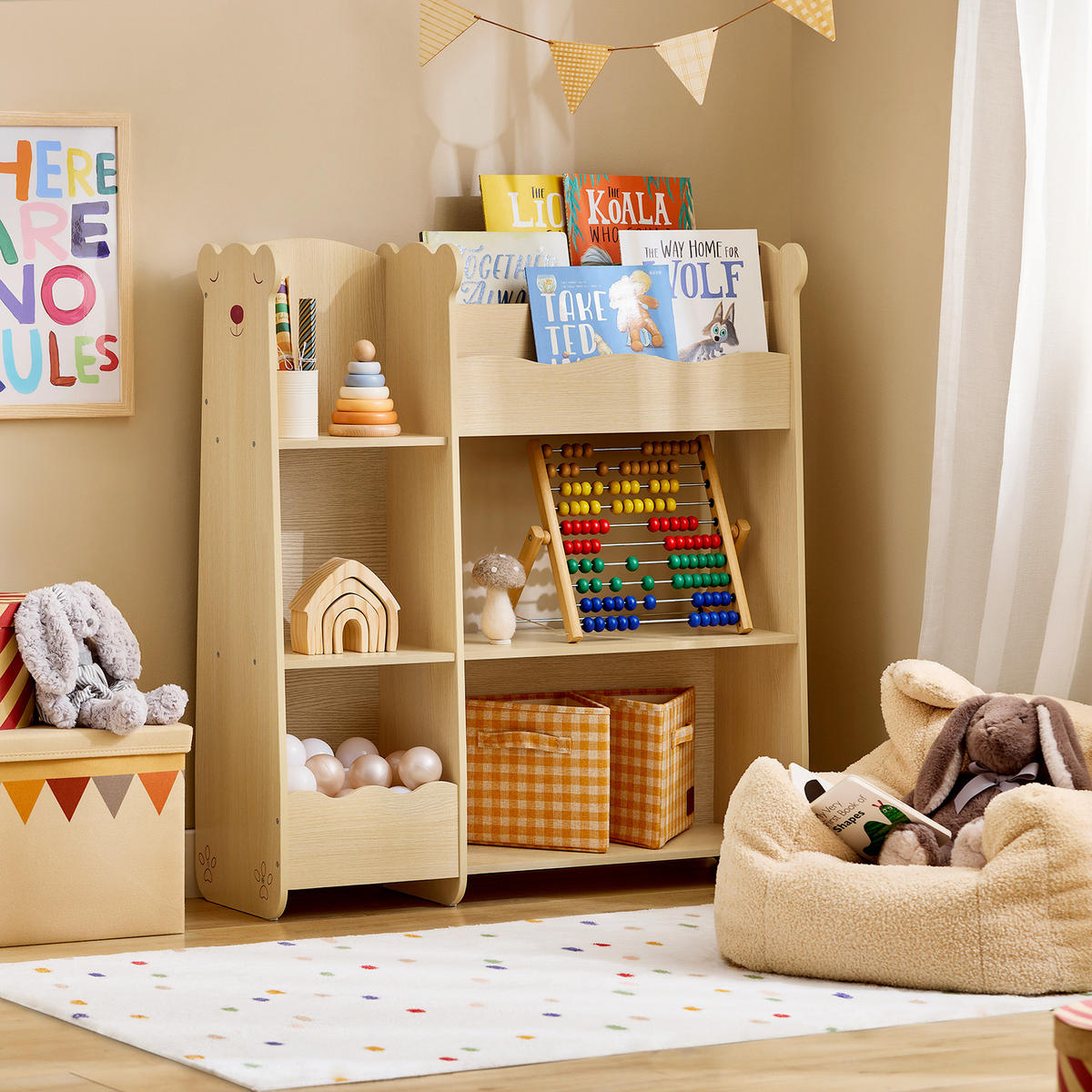 KINDERREGAL Natur - Naturfarben, Holzwerkstoff (91/100/30cm) - SoBuy