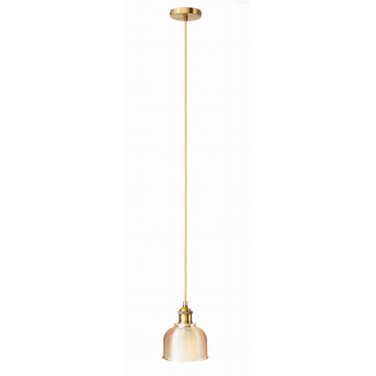 PENDELLEUCHTE Bell - Goldfarben/Bernsteinfarben, Glas/Metall (15/15/110cm) - kiki design