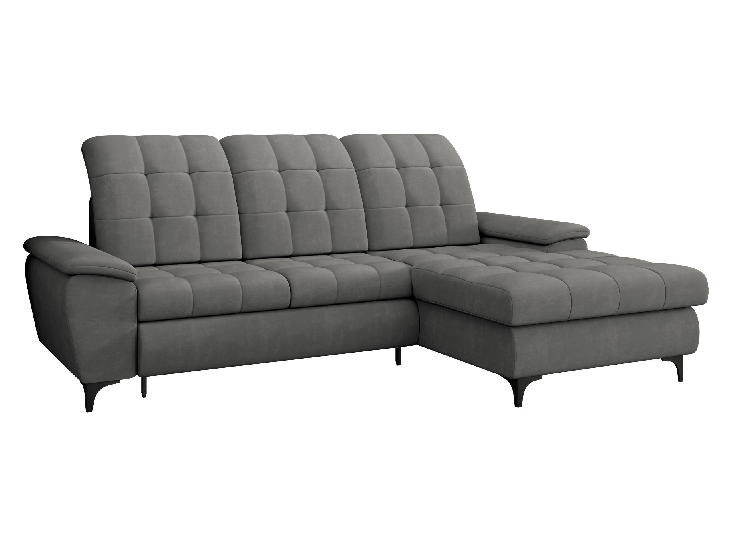 ECKSOFA Crystal, Seite: Rechts - Schwarz/Grau, Holz/Textil (260/182cm) - MIRJAN24