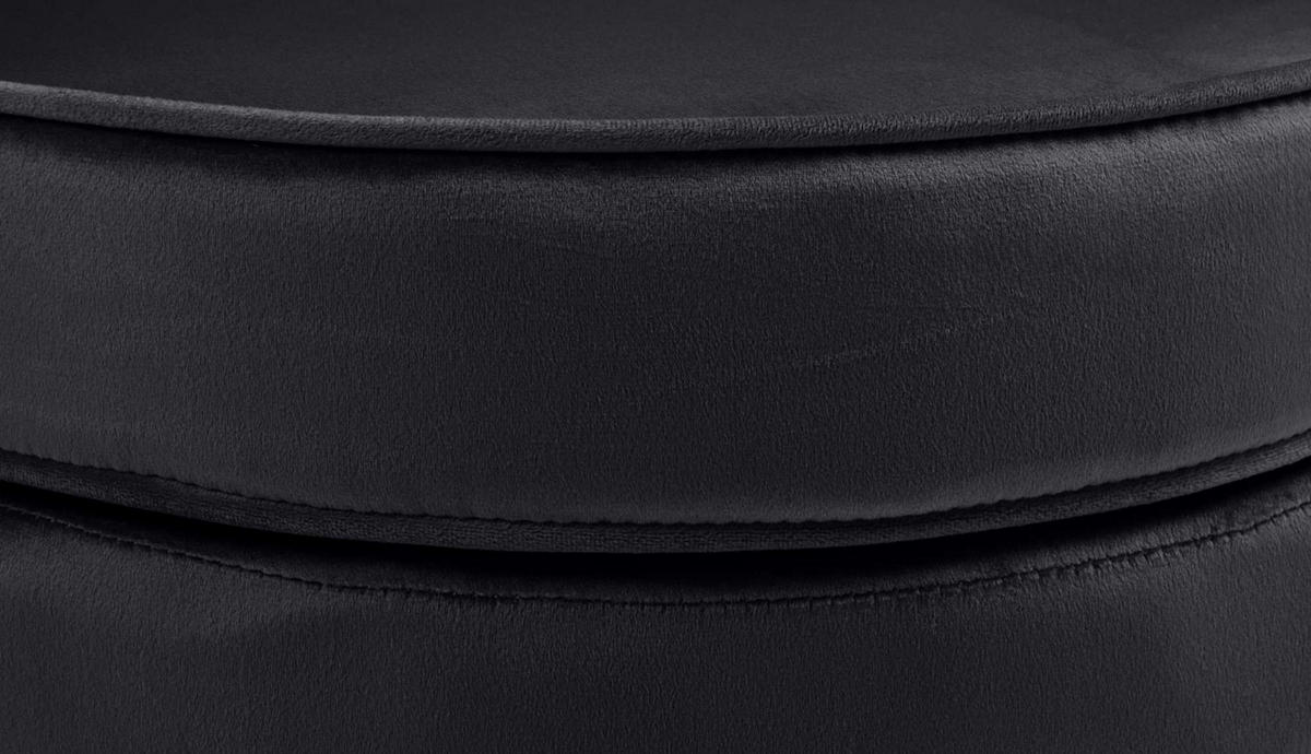 ARMLEHNENSTUHL Samt schwarz - Goldfarben/Schwarz, Textil/Metall (74/76/60cm) - CLP