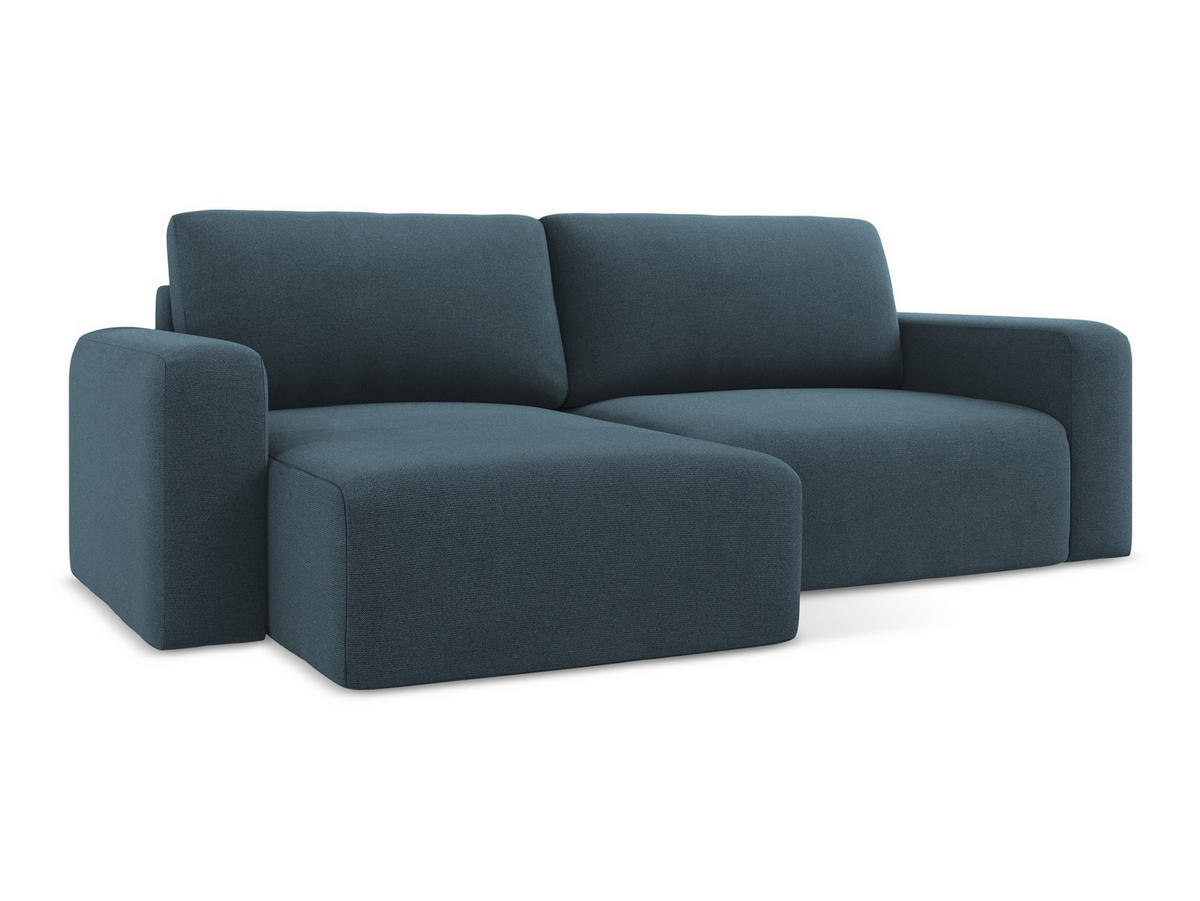 ECKSOFA mit Schlaffunktion links Strukturstoff Stoff Blau - Blau/Pink, Kunststoff/Textil (149/244cm) - Makamii