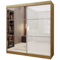 SCHWEBETÜRENSCHRANK VITALE 200/216/61 cm 2-türig mit Spiegel Eiche Artisan - Weiß/Eiche Artisan, Holzwerkstoff (200/216/61cm) - MASSENO