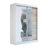 SCHWEBETÜRENSCHRANK 120 CM RIMA Farbe: Weiß / weiß / sonoma - Weiß/Braun, Holzwerkstoff (120/215/59.5cm) - A&J MöbelLand