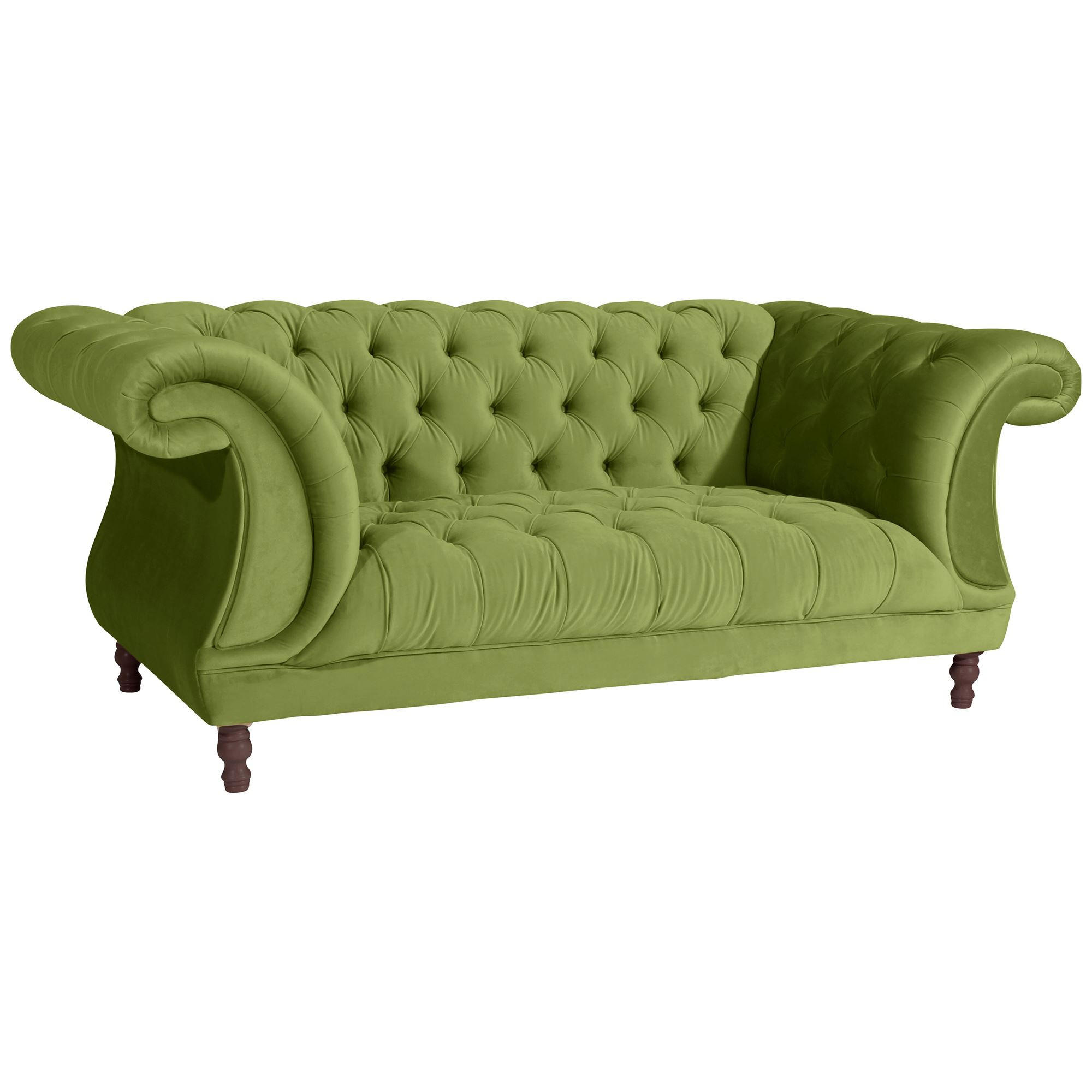 CHESTERFIELD Sofa 2-Sitzer Kaylin Samtvelours oliv - Olivgrün, Kunststoff (200/80/100cm) - 58aufmkessel