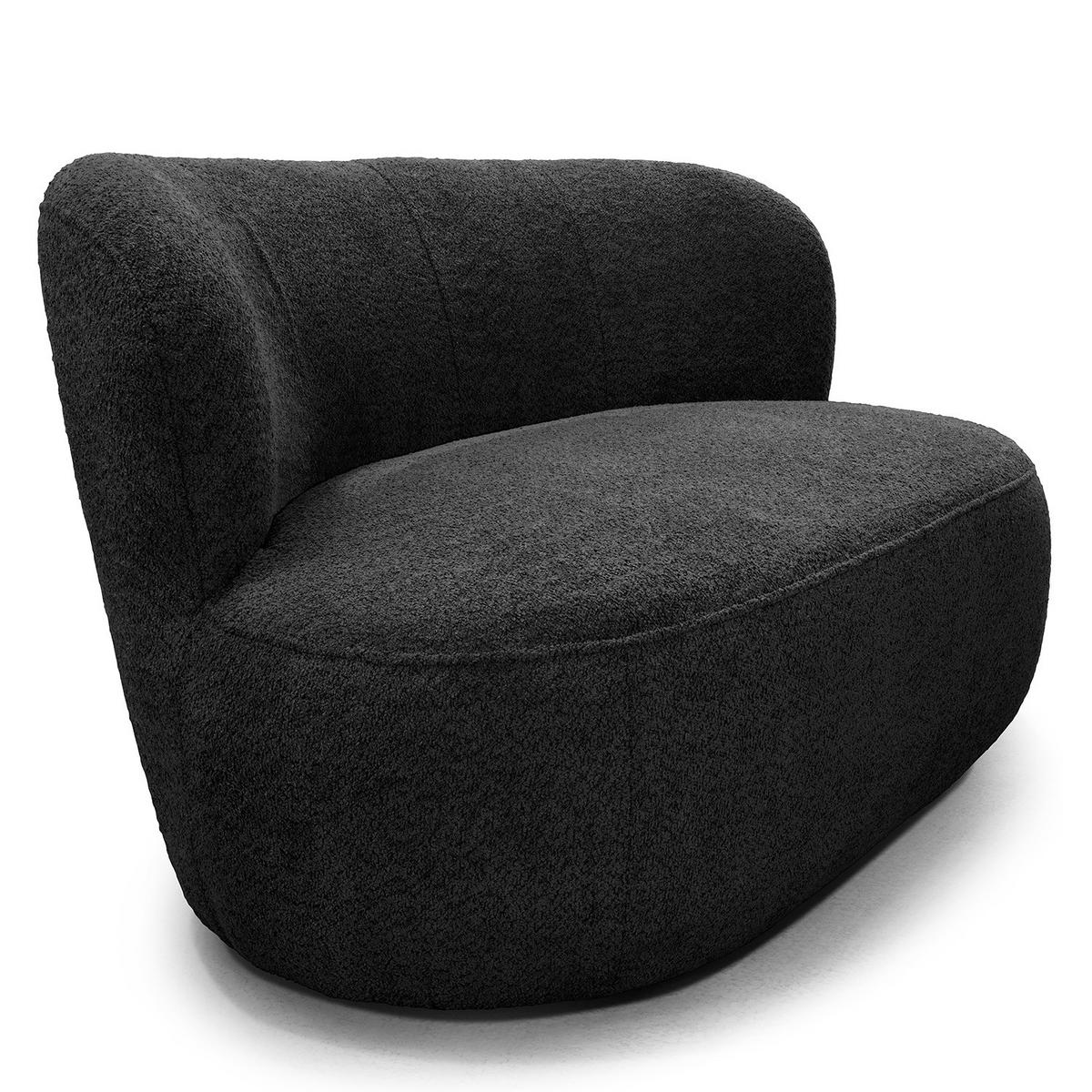 1,5-SITZER SOFA - Schwarz, Kunststoff/Textil (134/75/84cm) - home24