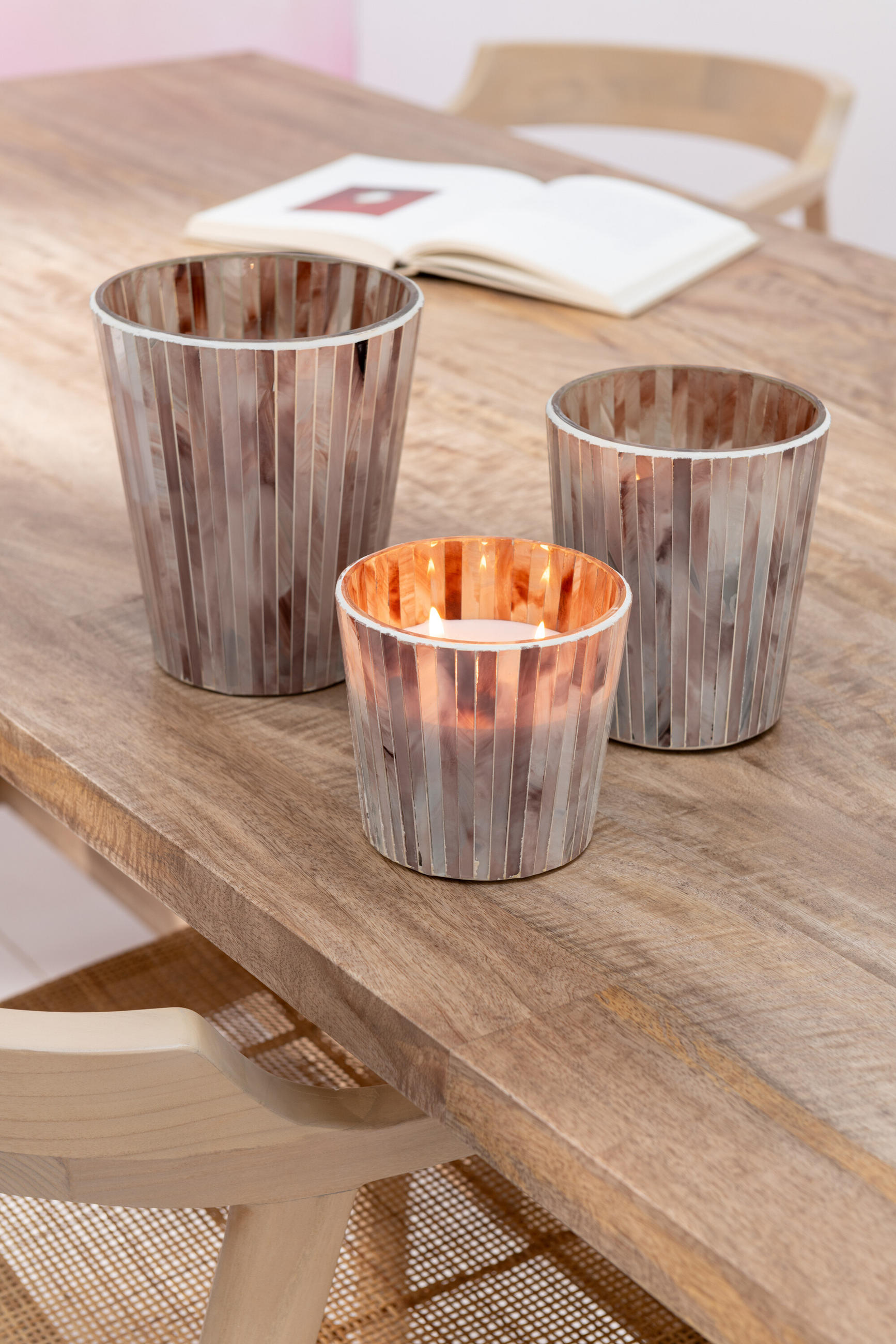 DUFTKERZE NOA - Rosa - S - 45 Std. - Pink, Paraffin (12/11.5cm) - J-Line