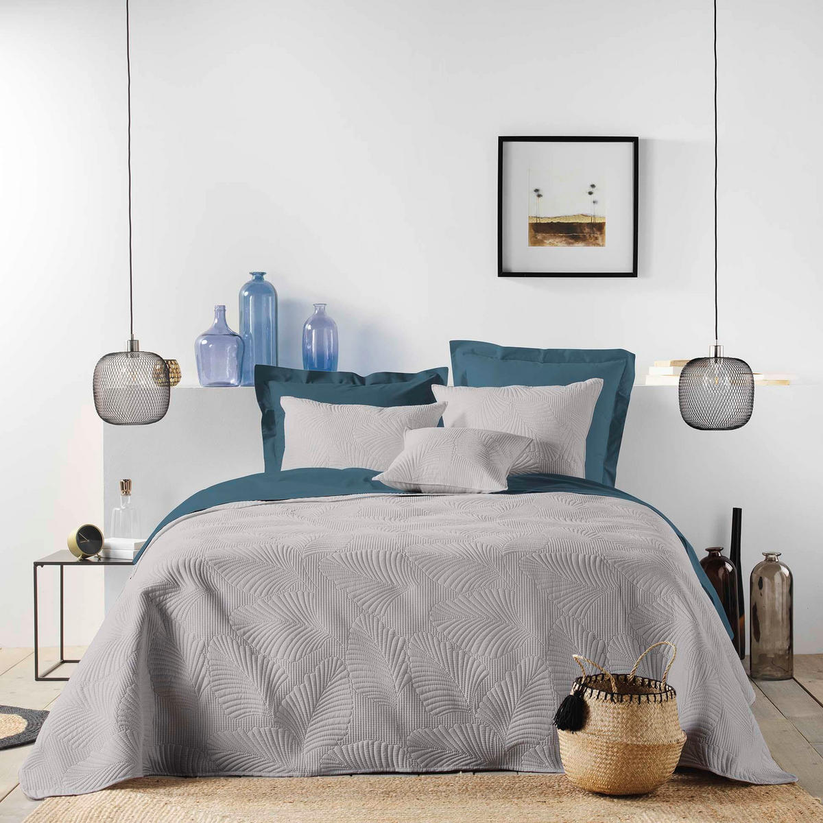 DEKO-KISSENBEZUG mit Muster Colombine 40/40/0,5 cm - Grau, Textil (40/40cm) - Douceur d´intérieur