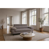 3-SITZER Karlstad Chenille Braun verstell. Kopfstützen B 215 cm - Mauve, Kunststoff/Textil (215/84/100cm) - foamnova