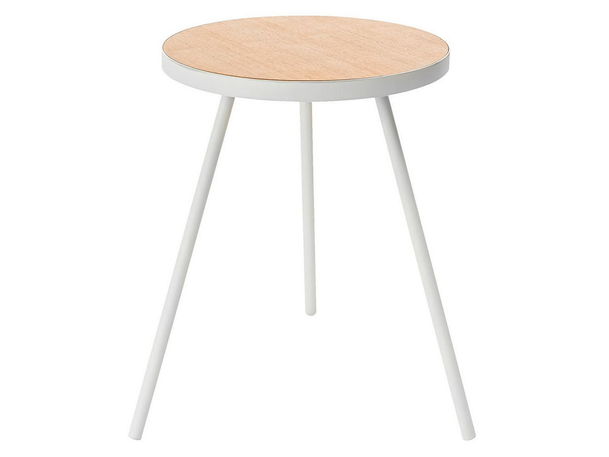 BEISTELLTISCH Tower weiß 49/50/49 cm rund - Weiß, Metall (49/49/50cm) - Yamazaki