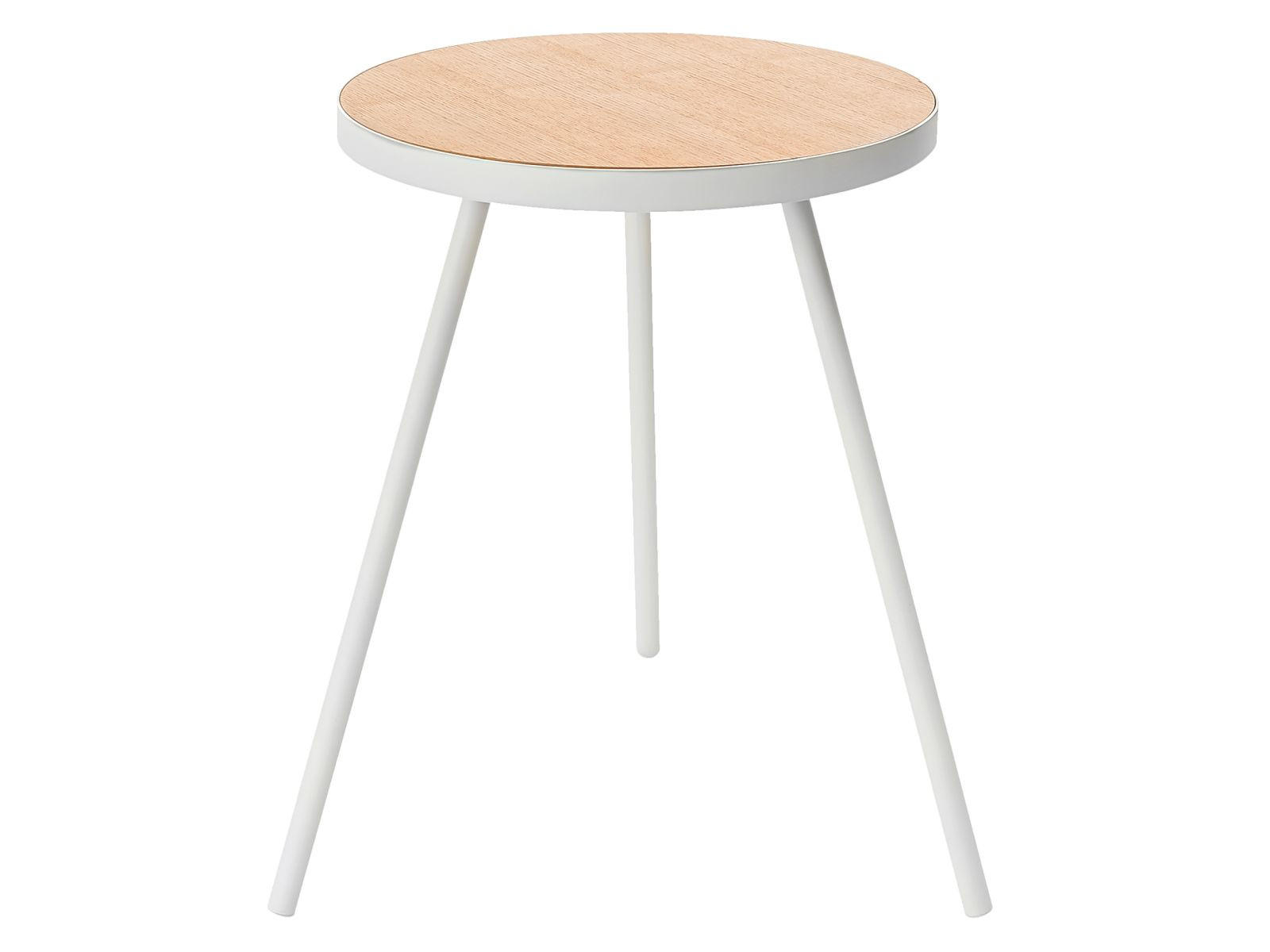 Thumbnail - Yamazaki Beistelltisch, Weiß, Metall, Echtholz, Rundform,Rund,Rund, 49x50x49 cm, Wohnzimmer, Wohnzimmertische, Beistellt...