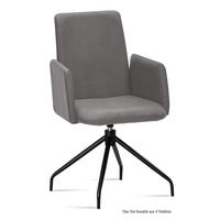 ARMLEHNSTUHL drehbar (4er-Set) Djanna 52x92x60 Schwarz/Grau - Schwarz/Grau, Kunststoff (60/92/52cm) - 58aufmkessel