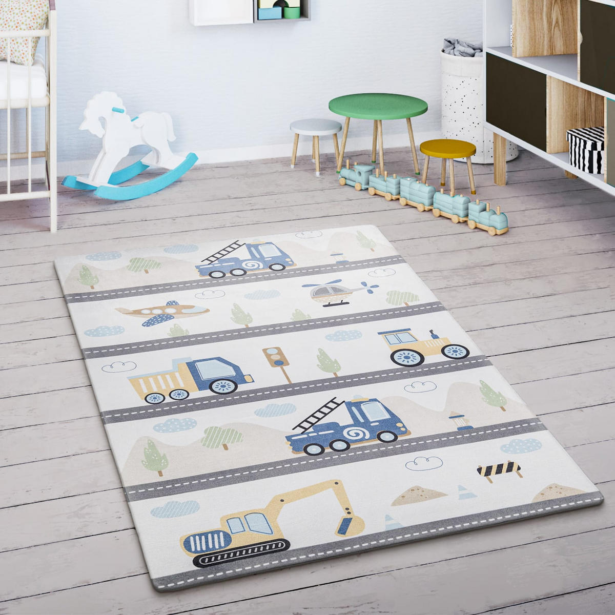KINDERTEPPICH Waschbar, mit Straße-Motiv, Mehrfarbig, 155 x 230 cm - Multicolor, Textil (155/230cm) - KADIMA DESIGN