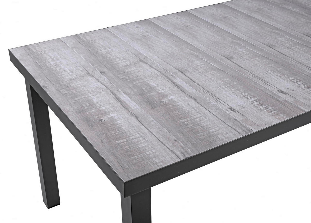 GARTENTISCH Fabian Terrassentisch - Dunkelgrau, Metall (162/90/75cm) - DELUKE