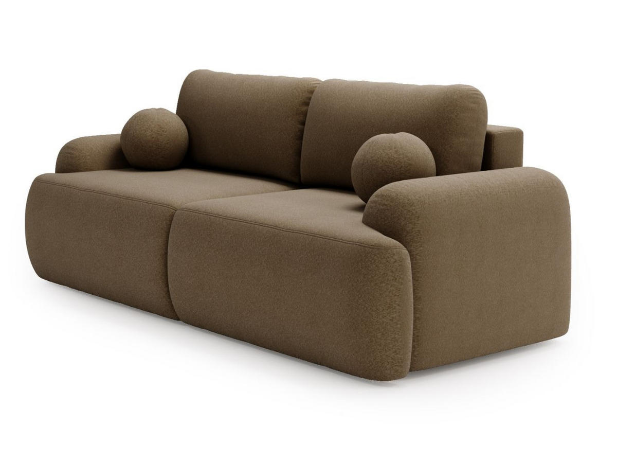 SOFA 260/106/81 Aurio Bouclé-Stoff Braun - Braun, Kunststoff/Textil (260/81/106cm) - Graingold