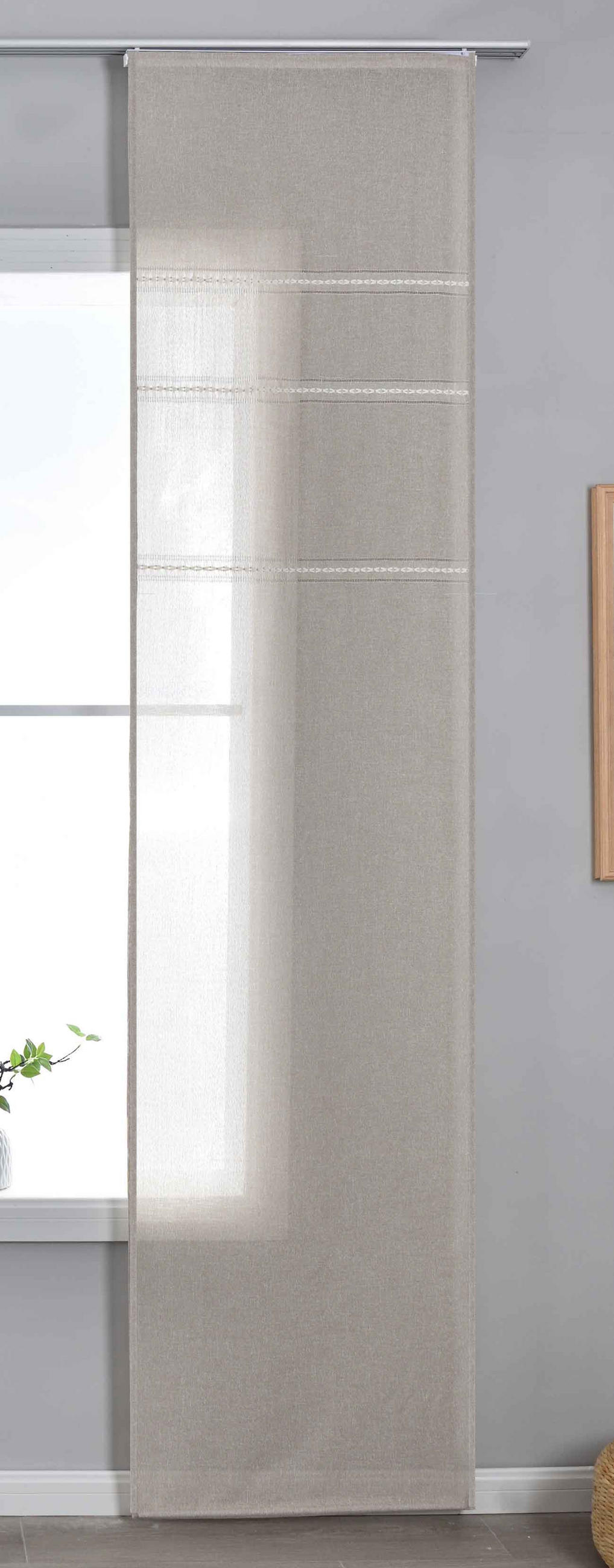 SCHIEBEVORHANG »Leipzig« HxB 245x60 cm Taupe - Taupe, Textil (60/245/245cm) - Gardinenbox