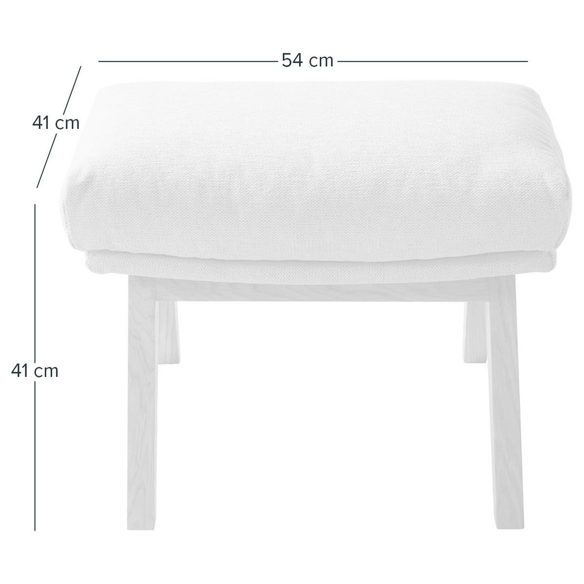 POLSTERHOCKER - Blau/Eichefarben, Eichenholz/Textil (54/41/41cm) - home24