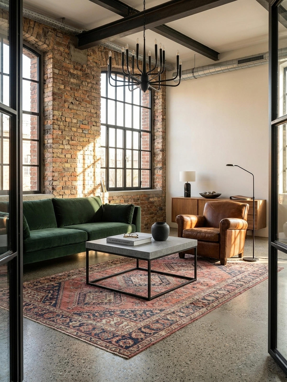 COUCHTISCH in Stein-Optik mit Metallbeinen im modernen Design, Grau 60x60x38 cm - Schwarz/Grau, Holzwerkstoff/Metall (60/60/38cm) - KADIMA DESIGN