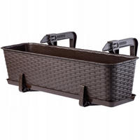 Blumentopf mit Untersetzer und 2 Griffe 60 cm, Braun - Braun, Kunststoff (17/60cm) - KADAX