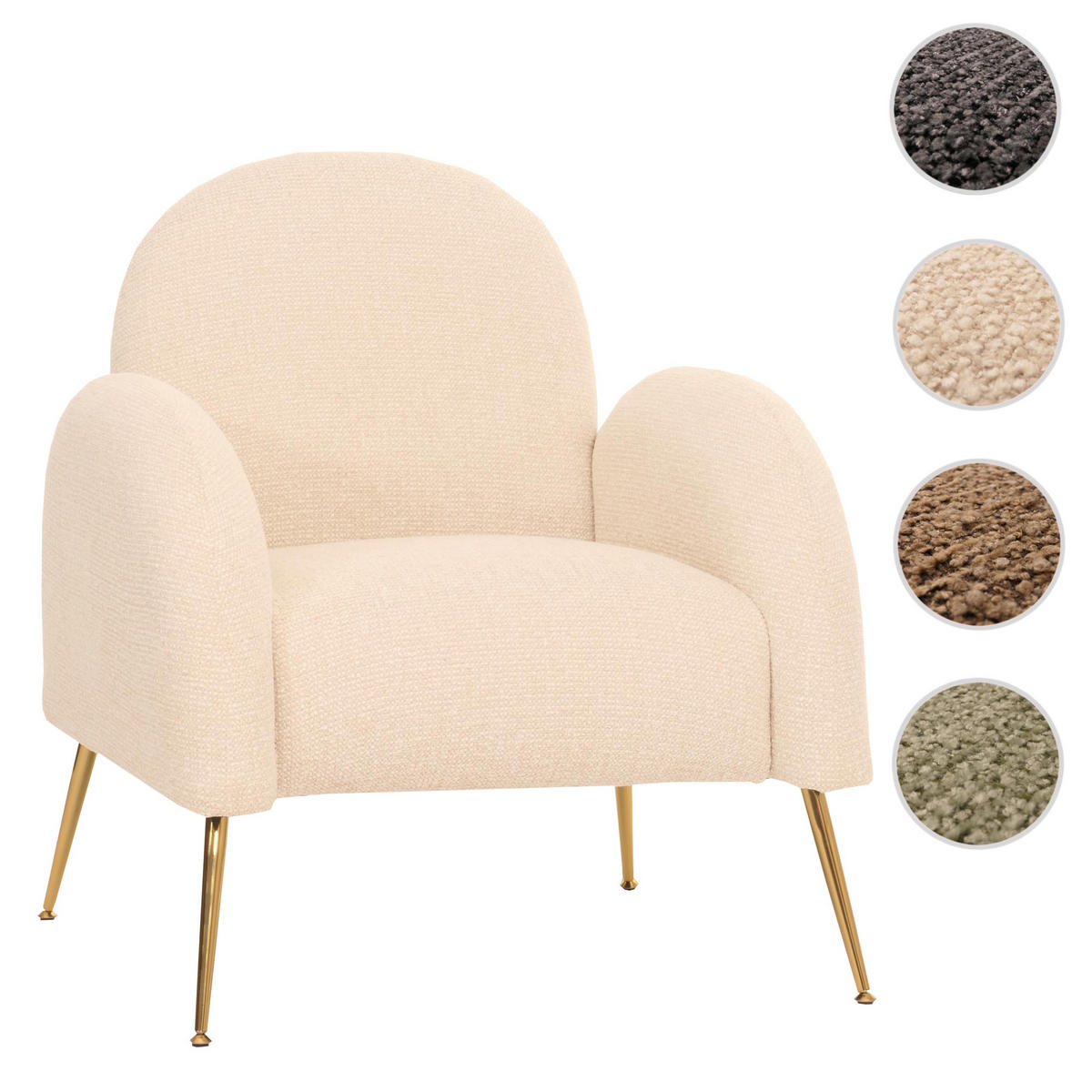 LOUNGE-SESSEL Cremeweiß - Weiß, Textil (74/88/77cm) - MCW