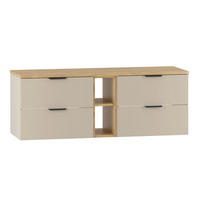 WASCHTISCHUNTERSCHRANK 140.6cm Astrid Kaschmir und Holz - Beige, Holzwerkstoff (140.6/52.2/46.5cm) - Petits-meubles
