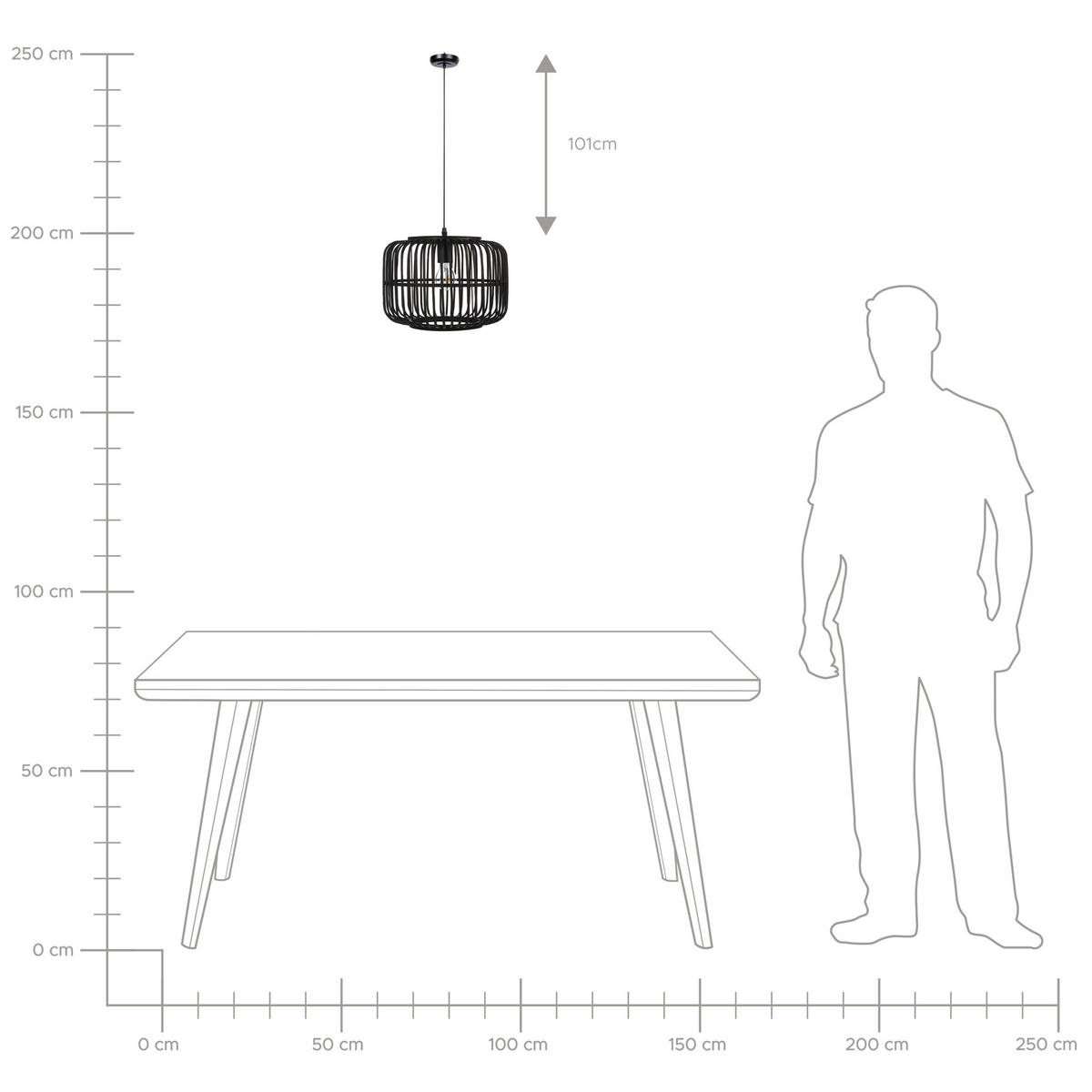 HÄNGELEUCHTE Macheke 32/32/24 cm - Schwarz, Holz (32/32/24cm) - Beliani