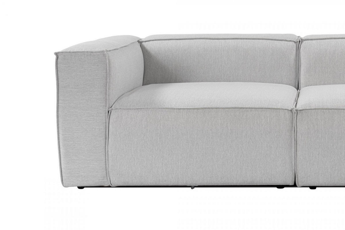 ECKSOFA beidseitig montierbar - Schwarz/Grau, Holz/Kunststoff (296/185cm) - myHomelando