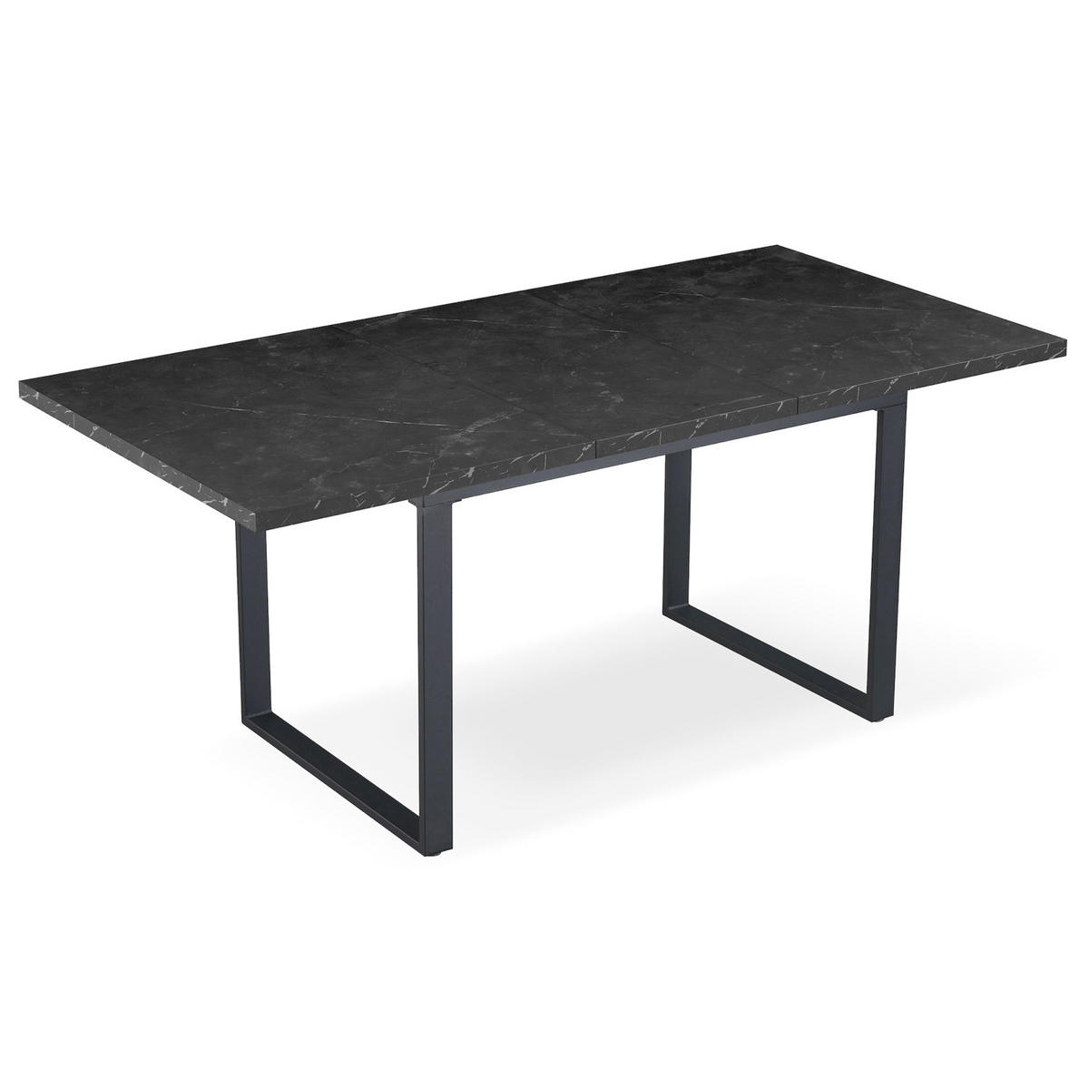 ESSTISCH ANNA 120-160/80/76 cm Marmor-Schwarz - Anthrazit/Schwarz, Holzwerkstoff/Metall (80/120/77cm) - B&D Home