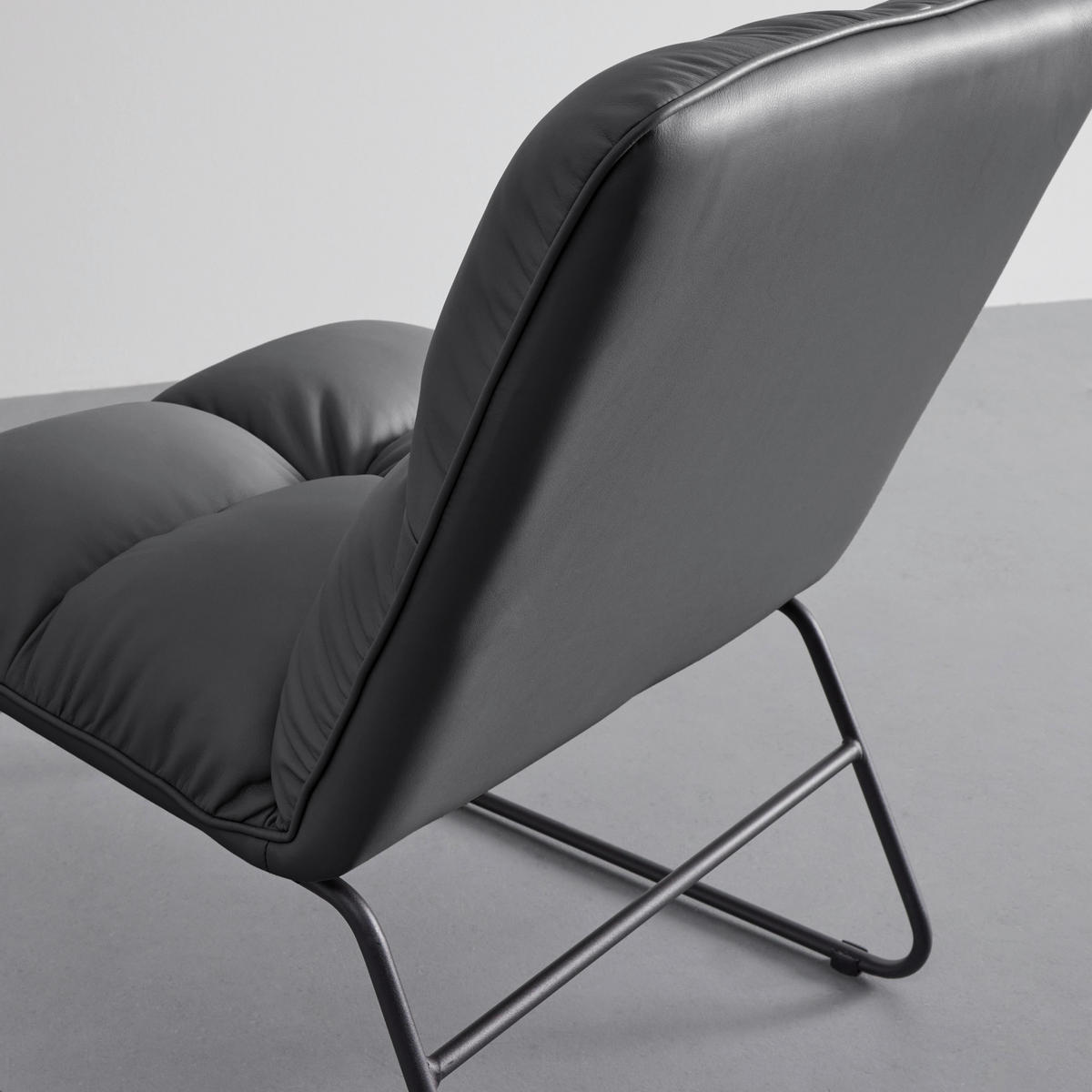 SESSEL Eleina Grau Lederlook - Grau, Metall (71/82/70cm)