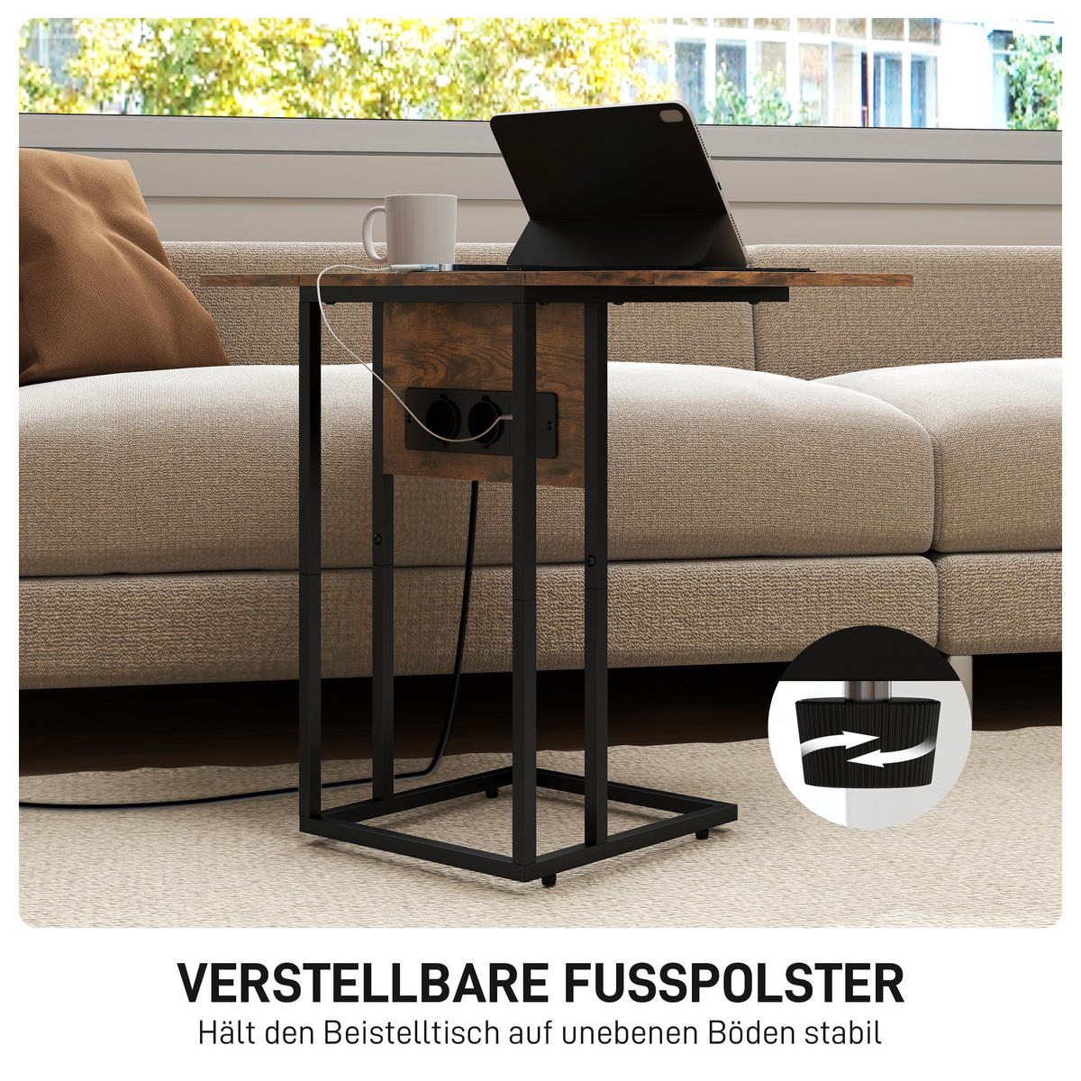 BEISTELLTISCH Rostfarben 39.0/29.0/57.0cm - Rostfarben, Holzwerkstoff (39/29/57cm)