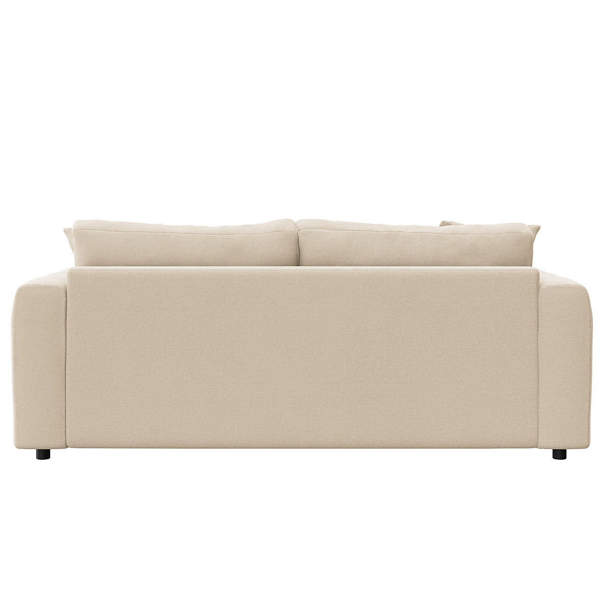 2,5-SITZER SOFA - Beige/Schwarz, Holz/Kunststoff (182/79/106cm) - home24