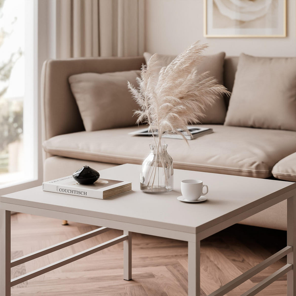 COUCHTISCH FORMA 60/60 cm Quadrat, Kaschmir - Kaschmir, Metall (60/60/46cm) - Idohome