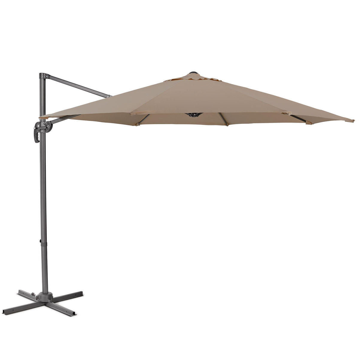 AMPELSCHIRM 3m Taupe (3er Set) - Taupe, Textil (290/290cm) - SVITA