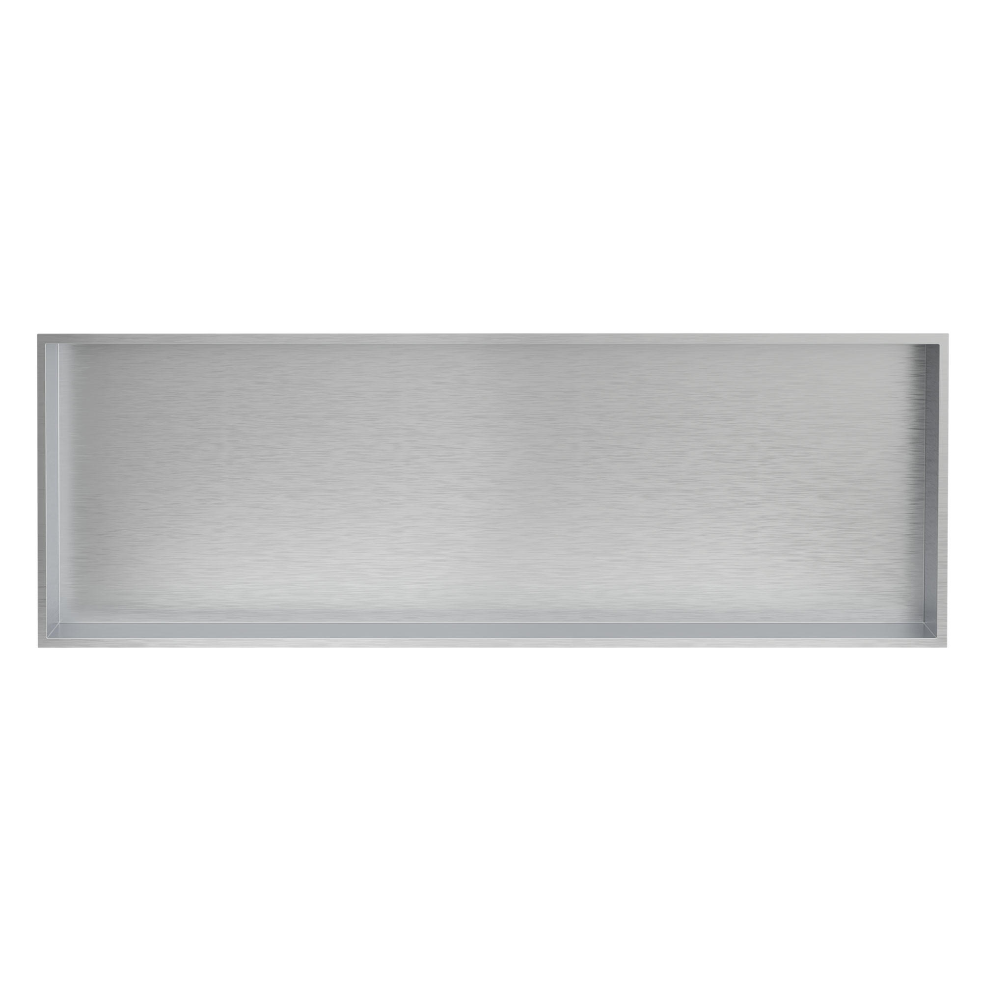 DUSCHNISCHE Silber 90/30 cm - Silberfarben, Metall (32/10/92cm) - LuxeBath