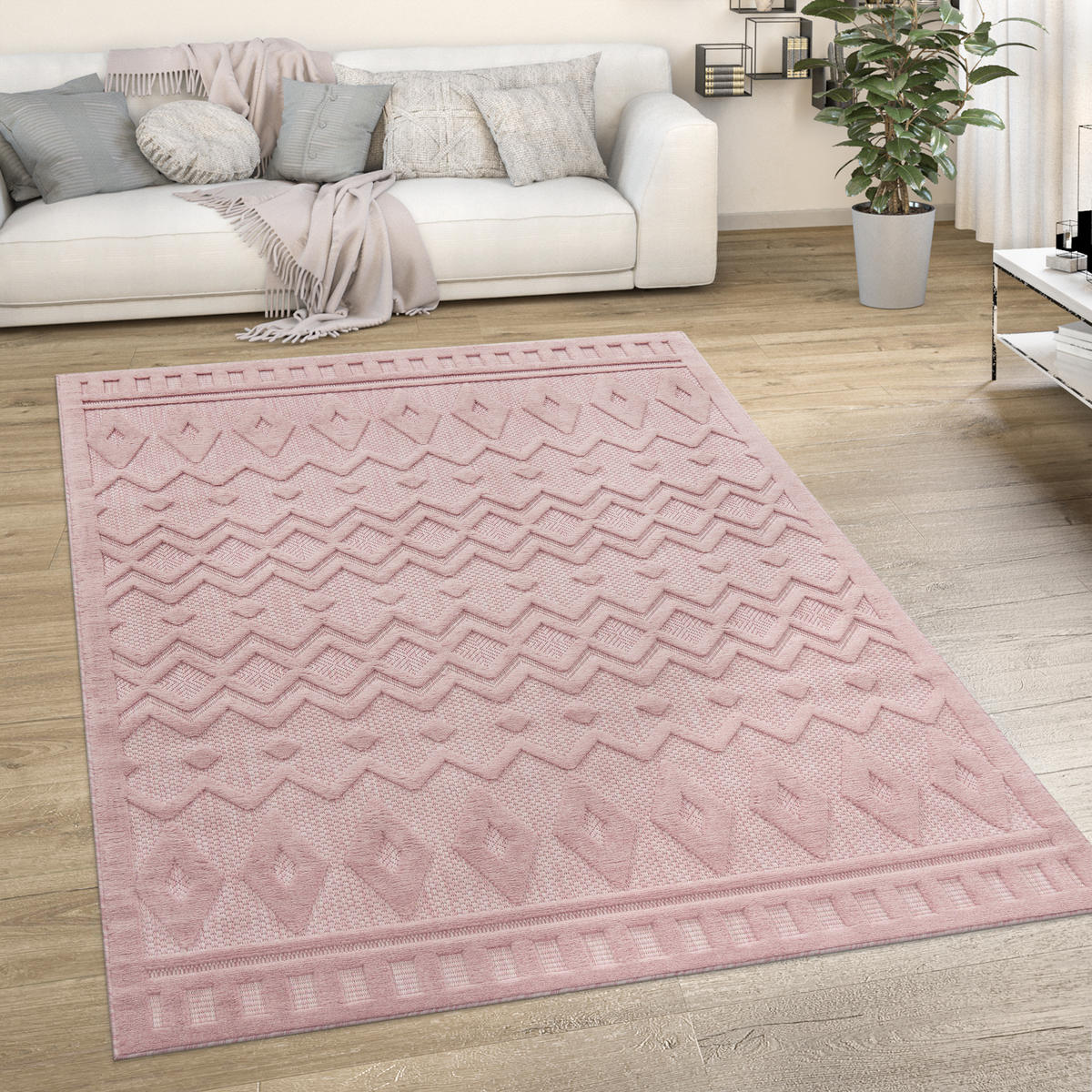 OUTDOORTEPPICH 60/100 cm Livorno 671 - Pink, Textil (60/100cm) - Paco Home
