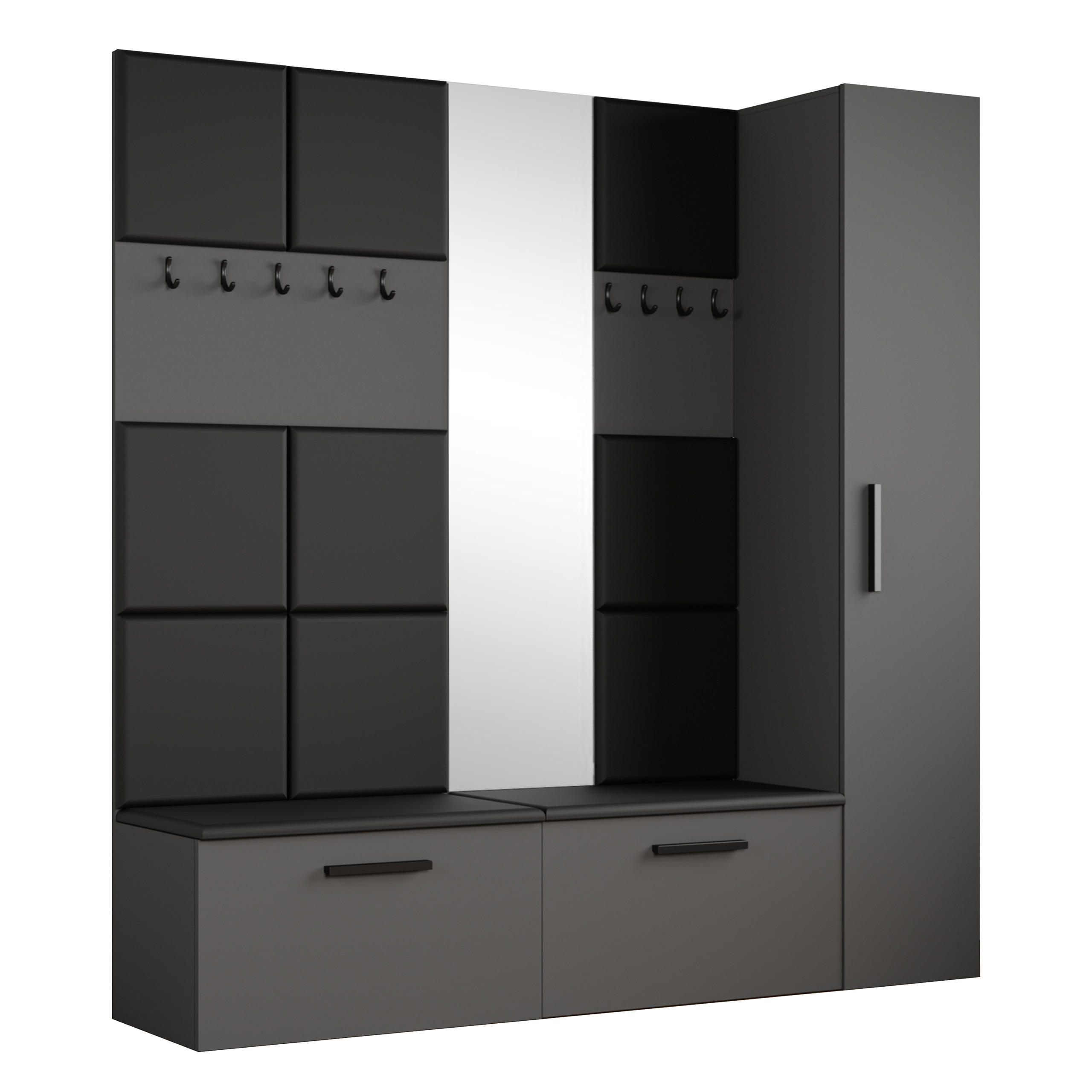 Masseno Garderobenschrank Grau 201.2x204x40 cm