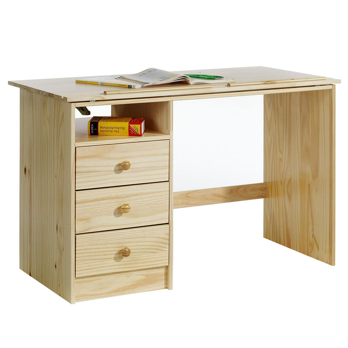 KINDERSCHREIBTISCH KEVIN - Naturfarben, Holz (115/73/60cm) - IDIMEX