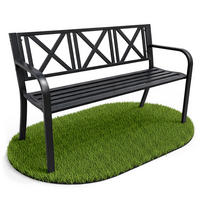 GARTENBANK CROSS Schwarz 119 x 76 x 51 cm - Schwarz, Metall (119/76/51cm) - Akord