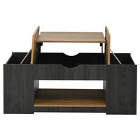 COUCHTISCH 109,5/59,7/43 cm grau braun aus Holzwerkstoff mit Liftfunktion und Stauraum - Grau, Holzwerkstoff (109.5/59.7/43cm) - OKWISH