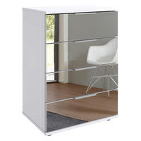 NACHTKONSOLE Saigon weiß / Spiegel 46 / 38 / 74cm - Weiß/Grau, Holz/Holzwerkstoff (46/74/38cm) - Wimex