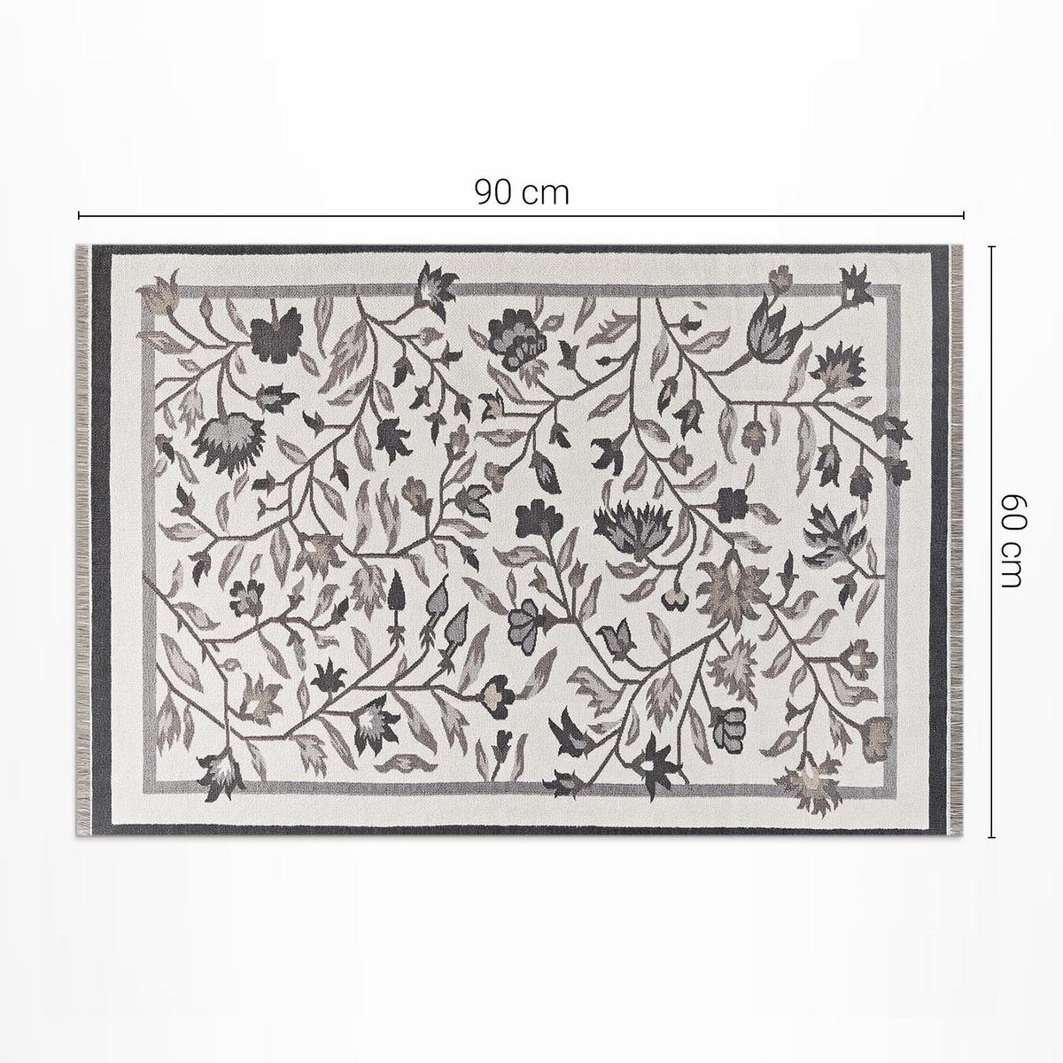 TEPPICH 60x90 cm Gedämpfte Farben Minimalistisch - Weiß Hochglanz, Kunststoff (60/90cm) - Wallfluent