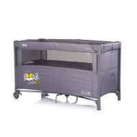 BABYREISEBETT Relax schwarz grau 2 Ebenen, als Beistellbett nutzbar, Seiteneingang, Faltmatratze - Schwarz, Metall (60/120cm) - Chipolino