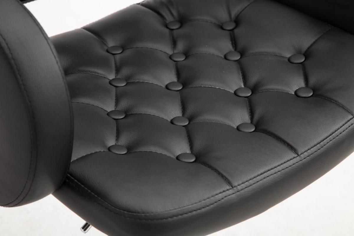 BARHOCKER 2er Set Lederlook schwarz - Chromfarben/Schwarz, Textil/Metall (62/103/55cm) - CLP